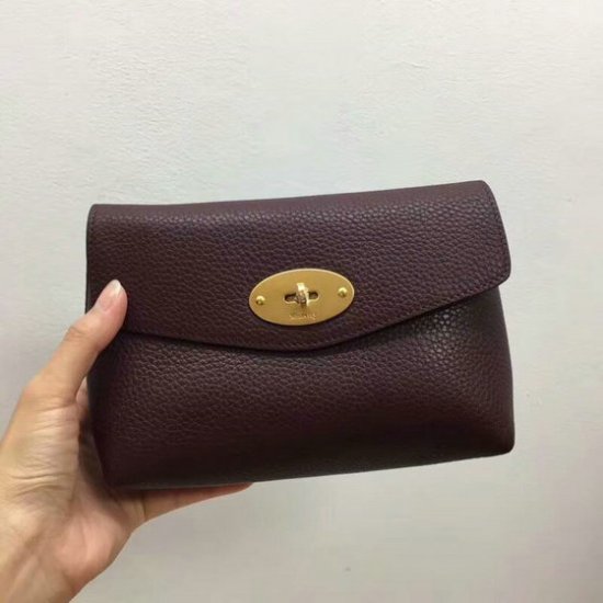 2018 Mulberry Darley Cosmetic Pouch in Oxblood Small Classic Grain - Click Image to Close