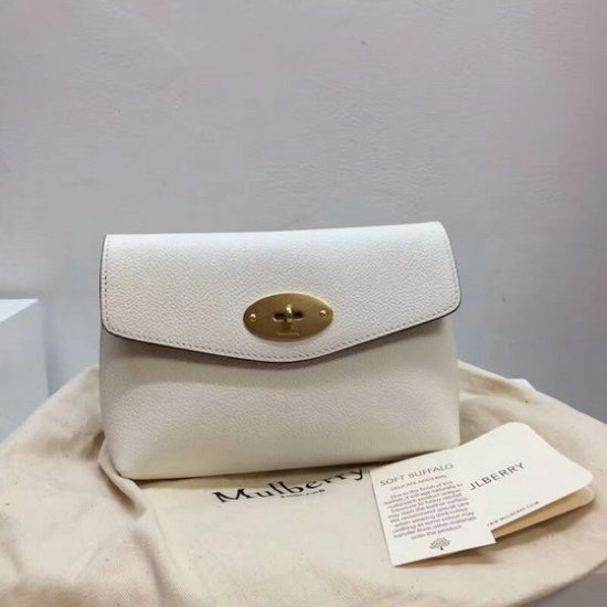 2018 Mulberry Darley Cosmetic Pouch in White Small Classic Grain - Click Image to Close