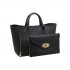 Mulberry Willow Tote Black Silky Classic Calf With Soft Gold