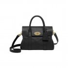 Mulberry Small Bayswater Satchel Black Natural Leather With Brass