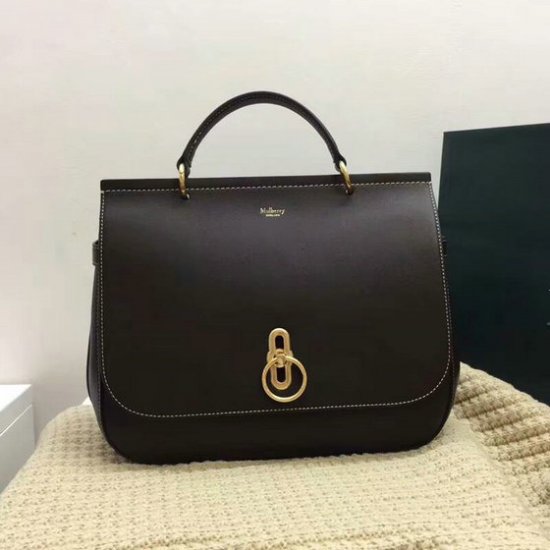 2017 Cheap Mulberry Large Amberley Satchel Chocolate Leather - Click Image to Close