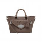 Mulberry Small Willow Tote Taupe Ostrich & Silky Classic Calf