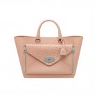 Mulberry Willow Tote Ballet Pink Ostrich & Silky Classic Calf