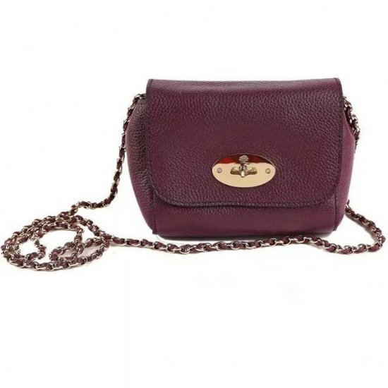 2015 Mulberry Mini Lily Shoulder Bag Purple Small Classic Grain - Click Image to Close