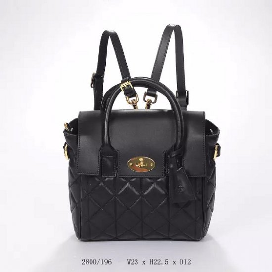 2014 A/W Mulberry Mini Cara Delevingne Bag Black Quilted Nappa - Click Image to Close