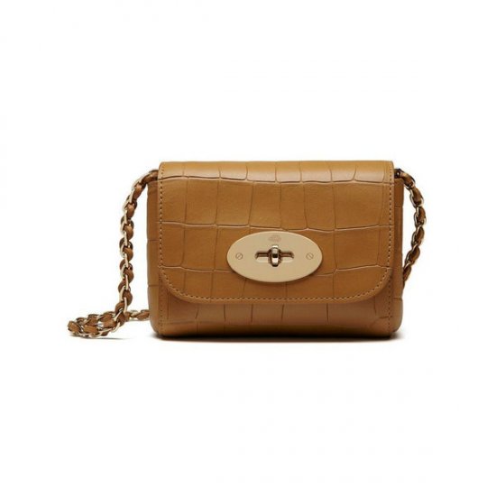 2016 Latest Mulberry Mini Lily Bag in Camel Croc Leather - Click Image to Close