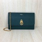 2018 Mulberry Amberley Long Clutch Green Grain Leather