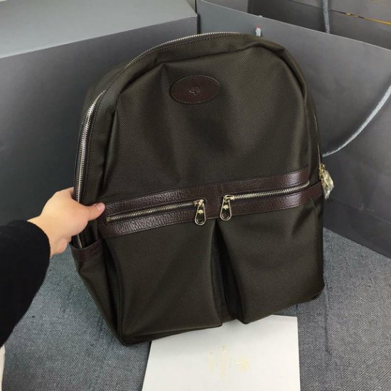 Cheap Mulberry Henry Nylon Backpack Chocolate with leather detailing - Click Image to Close