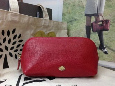 2014 A/W Mulberry Make Up Case Poppy Red Small Grain Leather [RL3772-Red]