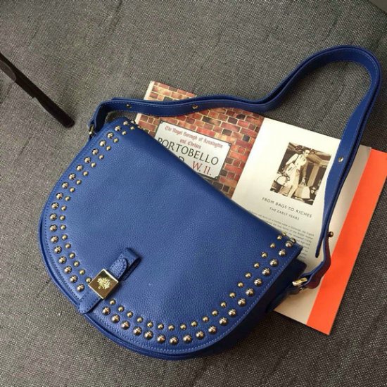 2015 Mulberry Tessie Satchel Bag Blue with rivets details - Click Image to Close