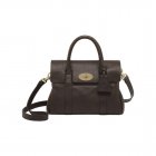 Mulberry Small Bayswater Satchel Chocolate Natural Leather With Brass
