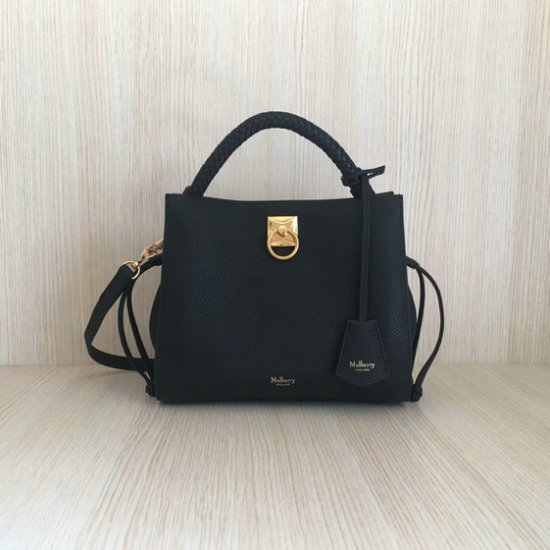 2020 Mulberry Small Iris Bag in Black Grain Leather - Click Image to Close