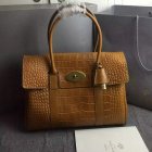 2015 Hottest Mulberry Bayswater Tote Bag Oak Croc Leather