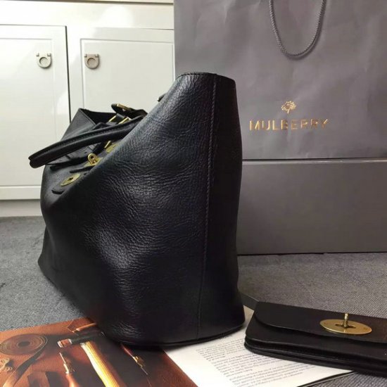 2015 Cheap Mulberry Brynmore Shopping Tote Black Natural Leather - Click Image to Close