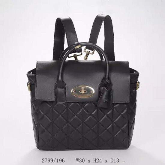 2014 A/W Mulberry Cara Delevingne Bag Black Quilted Nappa Leather - Click Image to Close