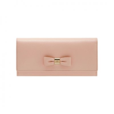 Mulberry Bow Continental Wallet Ballet Pink Shiny Goat