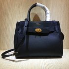 2020 Mulberry Small Belted Bayswater Bag Black Heavy Grain Leather