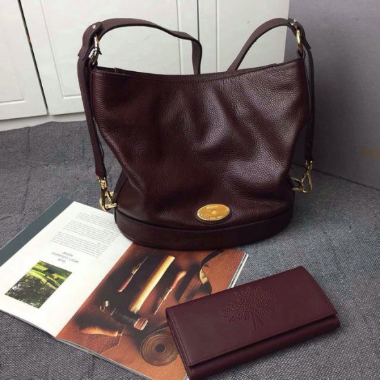 2015 Latest Mulberry Small Jamie Bucket Bag Oxblood Small Grain Leather - Click Image to Close