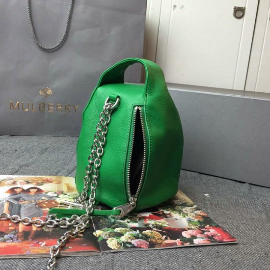 2015 Cheap Mulberry Georgia May Jagger Biker Pouch Green Soft Polished Buffalo Leather - Click Image to Close