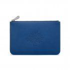 2015 S/S Mulberry Small Blossom Zip Pouch in Sea Blue Calf Nappa Leather