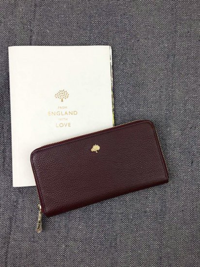 2015 New color Mulberry Tree Zip Around Wallet Oxblood Grainy Leather - Click Image to Close