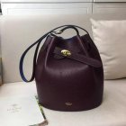 2017 Spring/Summer Mulberry Abbey Bucket Bag in Oxblood & Porcelain Blue Grain Leather