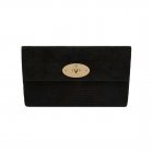 Mulberry Clemmie Clutch Black Reptile Print Suede