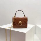 2018 Mulberry Small Harlow Satchel Tobacco Brown Croc Print