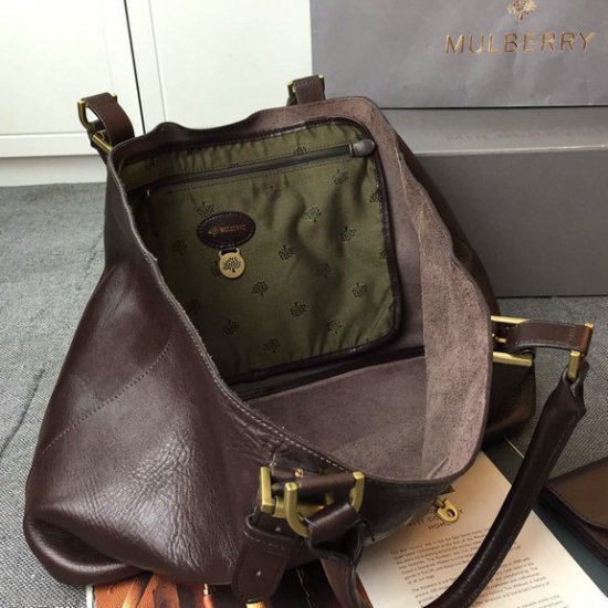 2015 Cheap Mulberry Brynmore Shopping Tote Chocolate Natural Leather - Click Image to Close