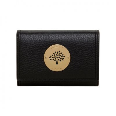 Mulberry Daria French Purse Black Spongy Pebbled