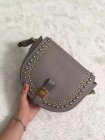 2015 Mulberry Small Tessie Satchel Grey with rivets details
