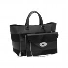 Mulberry Willow Tote Black Silky Classic Calf & Haircalf Stripe