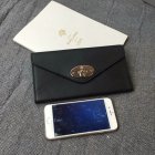 2015 Mulberry Envelope Leather Wallet 312259 in Black