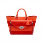 Mulberry Willow Tote Fiery Red Silky Classic Calf & Haircalf Stripe