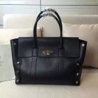 2016 Latest Mulberry New Bayswater Tote Black Smooth Calf with Studs