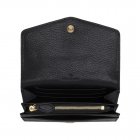 Mulberry Dome Rivet French Purse Black Glossy Goat