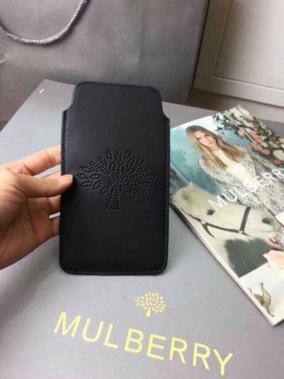 Mulberry Blossom iPhone 6 Cover in Black Calf Nappa - Click Image to Close