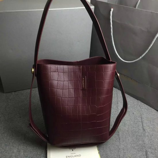 2016 Latest Mulberry Small Kite Tote in Oxblood Croc Leather - Click Image to Close