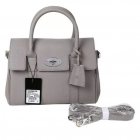 2015 Iconic Mulberry Small Bayswater Satchel in Grey Small Classic Grain Leather