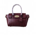 2014 Mulberry Small Bayswater Buckle Tote in Oxblood Shrunken Calf