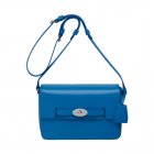 Mulberry Bayswater Shoulder Bluebell Blue Glossy Calf