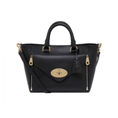 Mulberry Small Willow Tote Black Silky Classic Calf With Soft Gold
