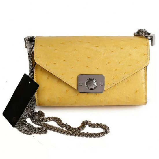 2015 Latest Mulberry Small Delphie Bag Camomile & White Ostrich Leather - Click Image to Close
