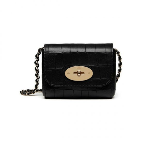 2016 Latest Mulberry Mini Lily Bag in Black Croc Leather - Click Image to Close