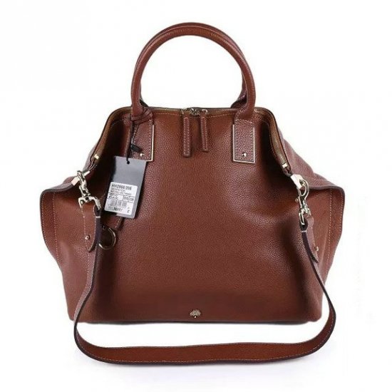 2015 Mulberry Large Alice Zipped Bag in Brown Small Grain Leather - Click Image to Close