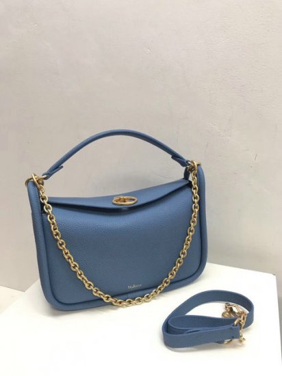 2018 Mulberry Small Leighton Bag in Lavender Blue Classic Grain Leather - Click Image to Close