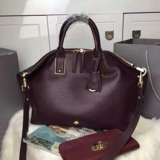 2015 New Mulberry Medium Alice Zipped Tote Bag in Oxblood Small Grain Leather - Click Image to Close