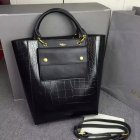 2016 Fall/Winter Mulberry Maple Tote Bag Black Polished Embossed Croc