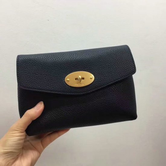 2018 Mulberry Darley Cosmetic Pouch in Navy Small Classic Grain - Click Image to Close