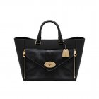 Mulberry Willow Tote Black Mixed Exotic